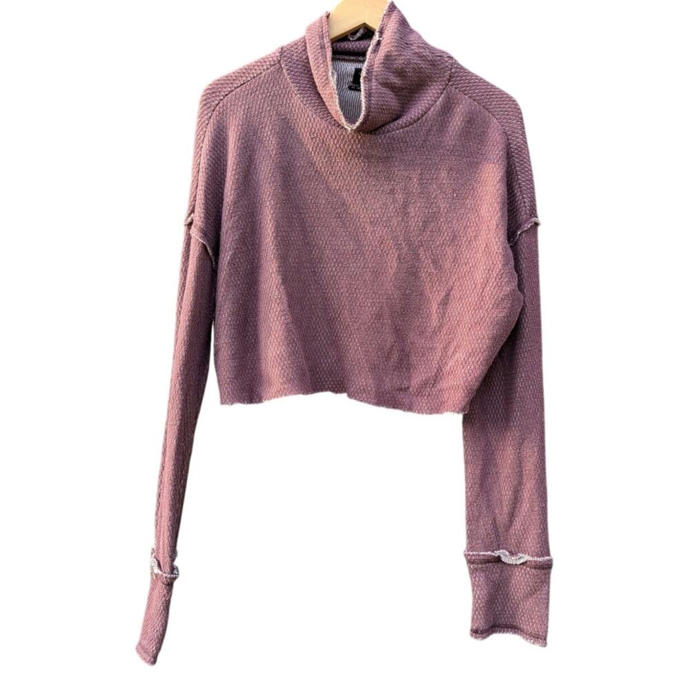 Out From Under Urban Outfitters Pink Distressed Rugged Crop Top Sweatshirt M